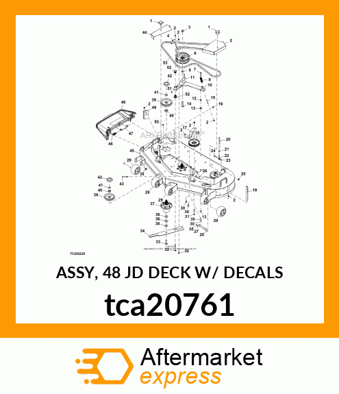 ASSY, 48 JD DECK W/ DECALS tca20761