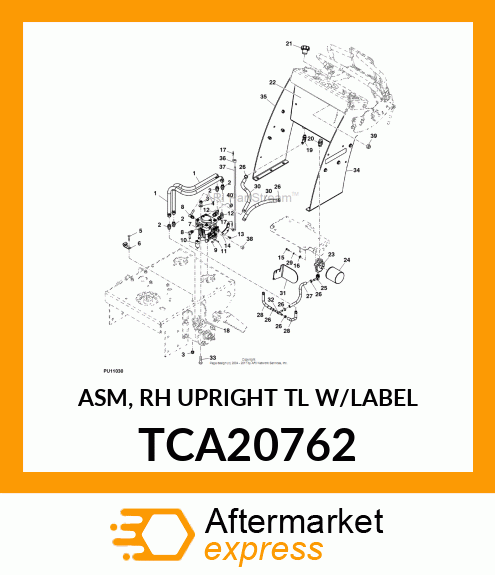 ASM, RH UPRIGHT TL W/LABEL TCA20762