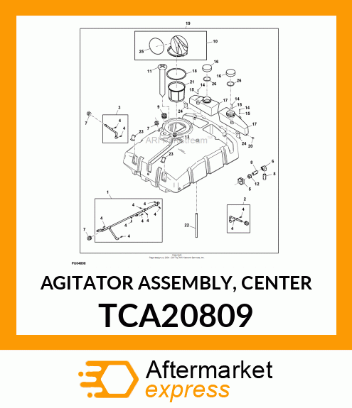 AGITATOR ASSEMBLY, CENTER TCA20809