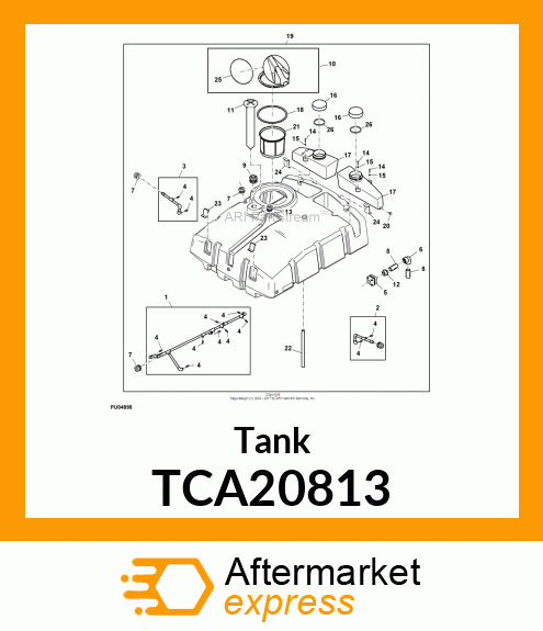 TANK, W/LABELS amp; FITTINGS, 200, CE TCA20813