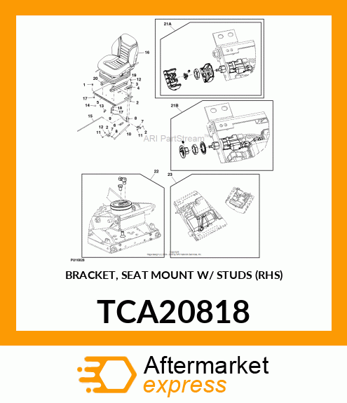 BRACKET, SEAT MOUNT W/ STUDS (RHS) TCA20818