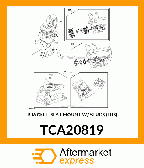 BRACKET, SEAT MOUNT W/ STUDS (LHS) TCA20819