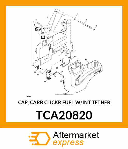 CAP, CARB CLICKR FUEL W/INT TETHER TCA20820