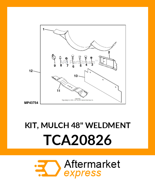 KIT, MULCH 48" WELDMENT TCA20826