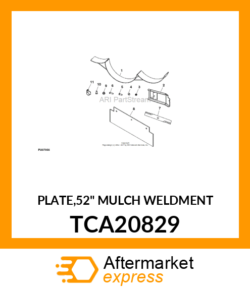 PLATE,52" MULCH WELDMENT TCA20829