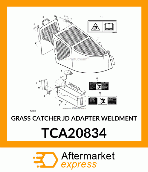 GRASS CATCHER JD ADAPTER WELDMENT TCA20834