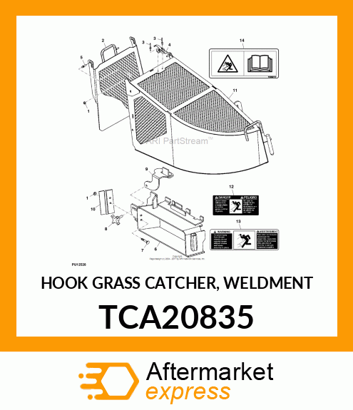 HOOK GRASS CATCHER, WELDMENT TCA20835