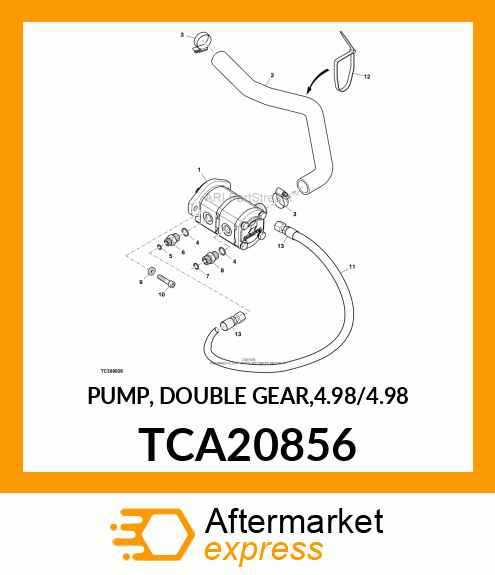 PUMP, DOUBLE GEAR,4.98/4.98 TCA20856