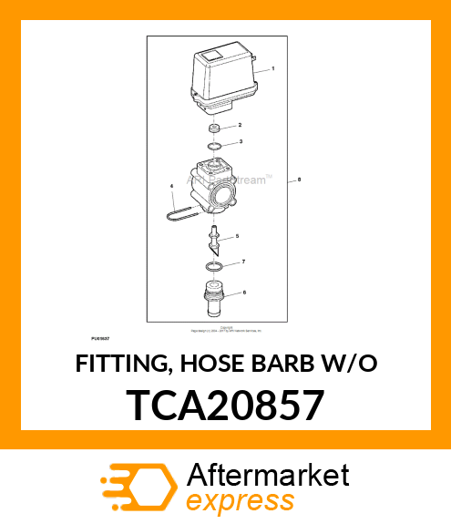 FITTING, HOSE BARB W/O TCA20857