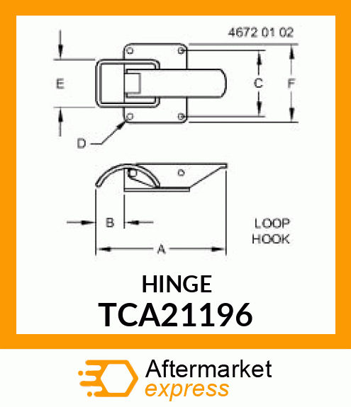 LATCH, NON LOCKING TCA21196