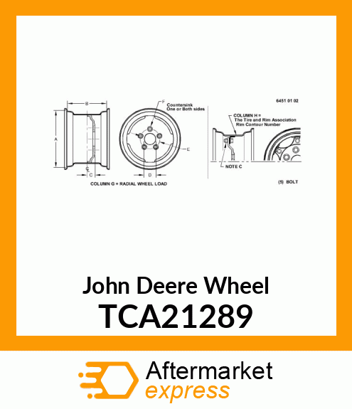 WHEEL, 12 DIA X 7 WIDE TCA21289