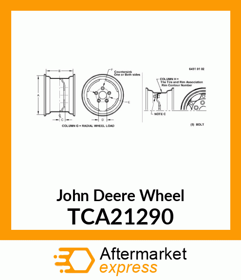 WHEEL, 12 DIA X 10.5 WIDE TCA21290