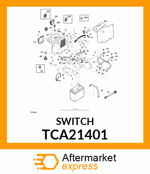 SWITCH, PTO, ROCKER, SPDT TCA21401