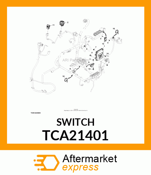 SWITCH, PTO, ROCKER, SPDT TCA21401