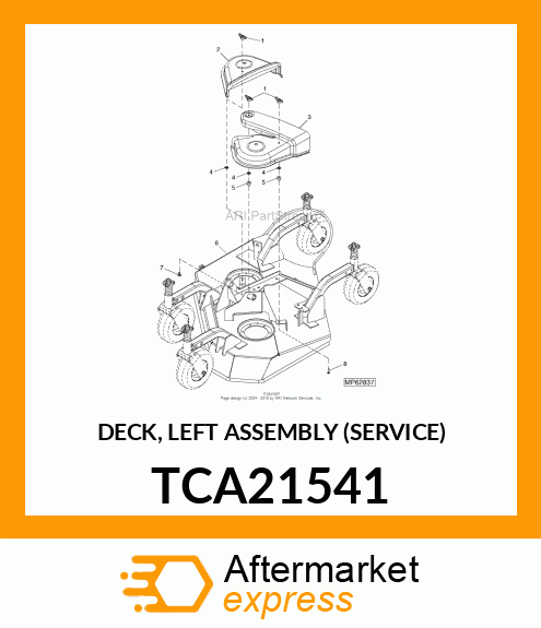 DECK, LEFT ASSEMBLY (SERVICE) TCA21541