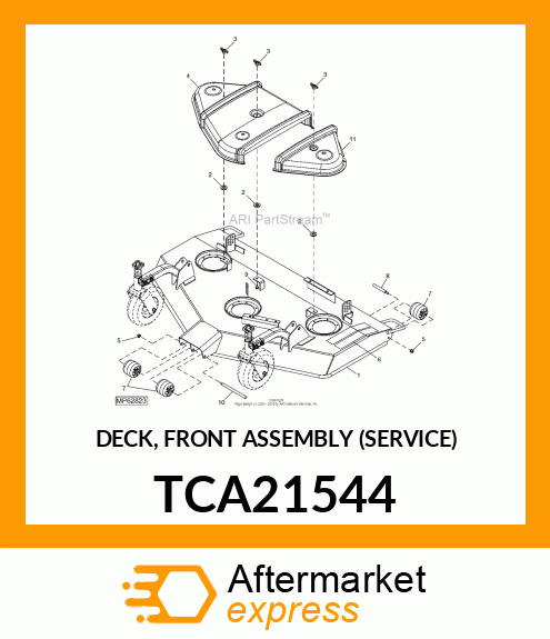 DECK, FRONT ASSEMBLY (SERVICE) TCA21544