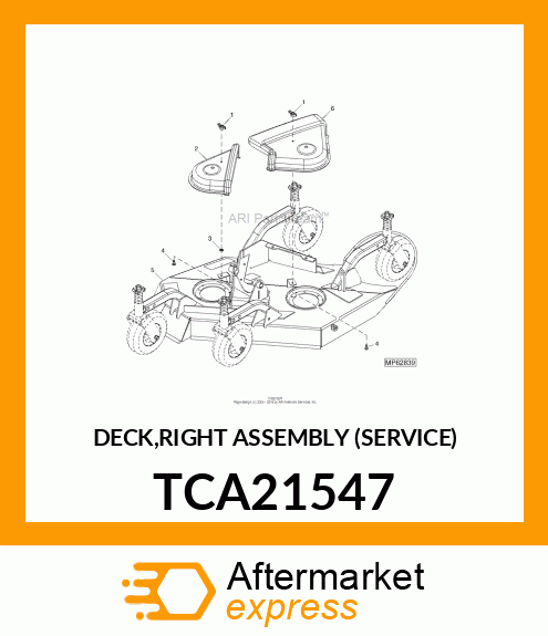 DECK,RIGHT ASSEMBLY (SERVICE) TCA21547