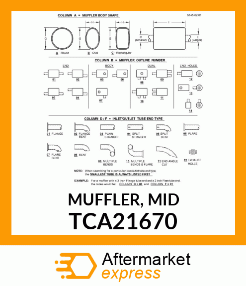 MUFFLER, MID TCA21670