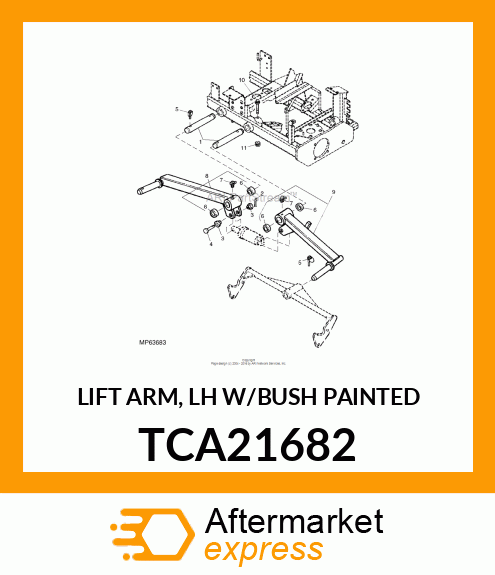 LIFT ARM, LH W/BUSH PAINTED TCA21682