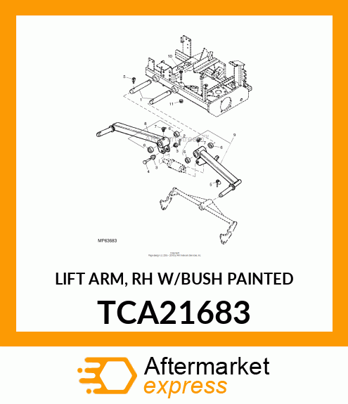 LIFT ARM, RH W/BUSH PAINTED TCA21683