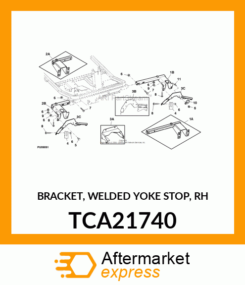 BRACKET, WELDED YOKE STOP, RH TCA21740