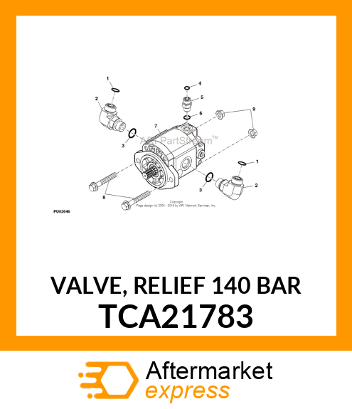 VALVE, RELIEF 140 BAR TCA21783