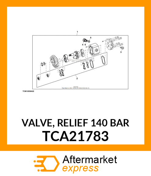 VALVE, RELIEF 140 BAR TCA21783