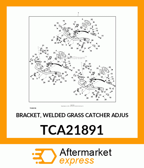BRACKET, WELDED GRASS CATCHER ADJUS TCA21891