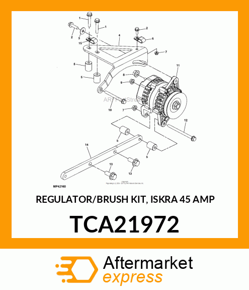 REGULATOR/BRUSH KIT, ISKRA 45 AMP TCA21972