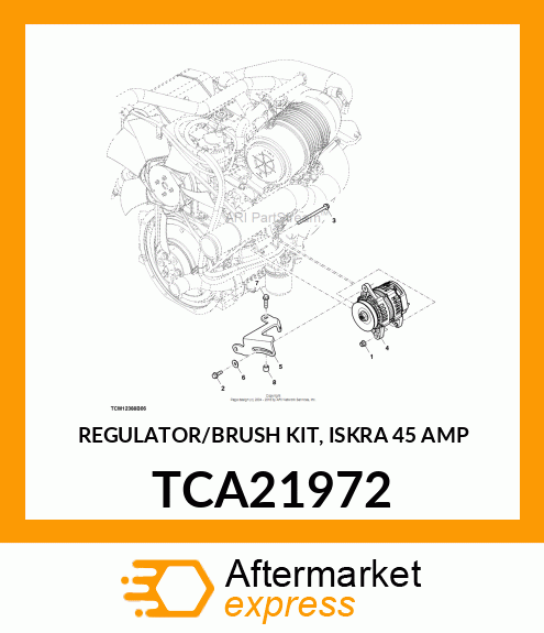 REGULATOR/BRUSH KIT, ISKRA 45 AMP TCA21972