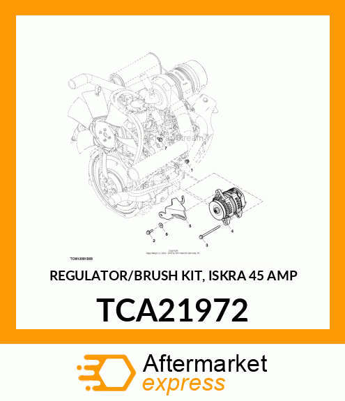 REGULATOR/BRUSH KIT, ISKRA 45 AMP TCA21972