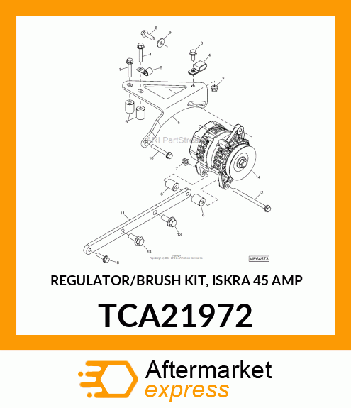 REGULATOR/BRUSH KIT, ISKRA 45 AMP TCA21972