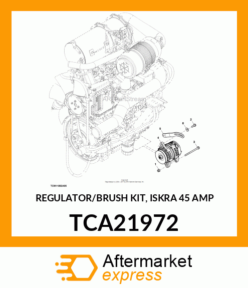 REGULATOR/BRUSH KIT, ISKRA 45 AMP TCA21972