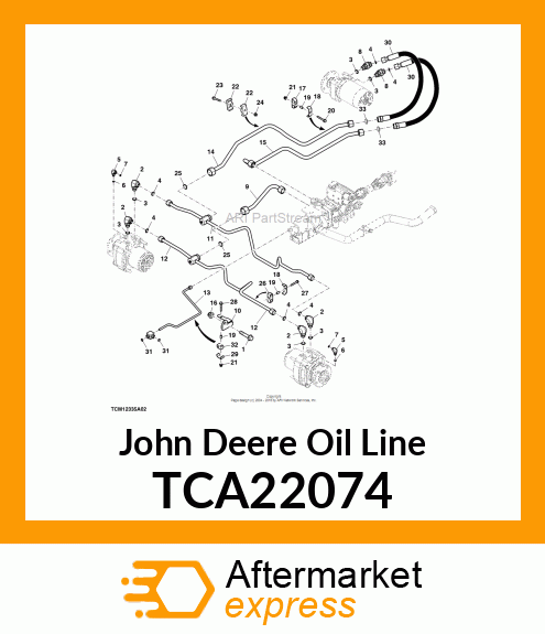 OIL LINE, TRACTION REAR CROSSLINE TCA22074