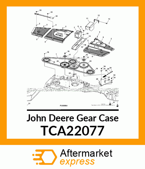 GEARBOX, MOWER DECK TCA22077