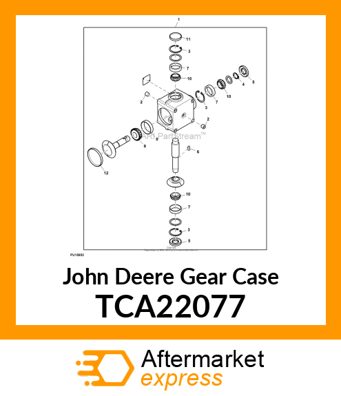 GEARBOX, MOWER DECK TCA22077