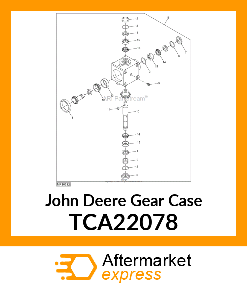 GEARBOX, MOWER DECK TCA22078