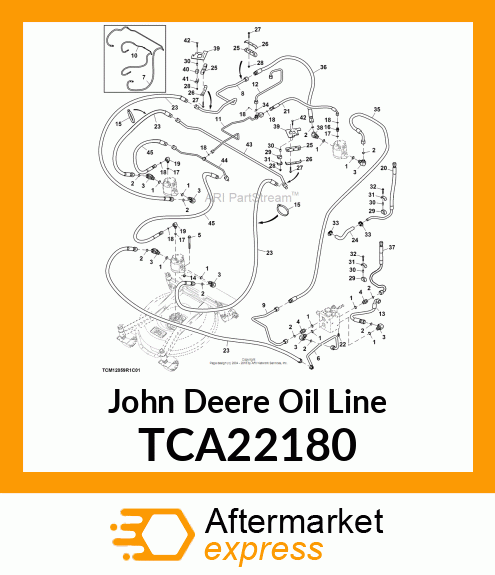 OIL LINE, CTR DECK TO MOW VALVE TCA22180