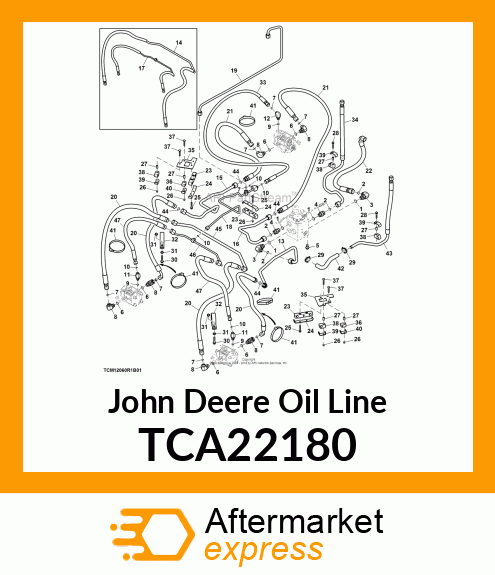 OIL LINE, CTR DECK TO MOW VALVE TCA22180