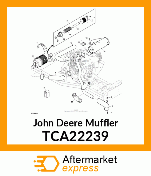 MUFFLER, FRONT MOWER, IT4 TCA22239