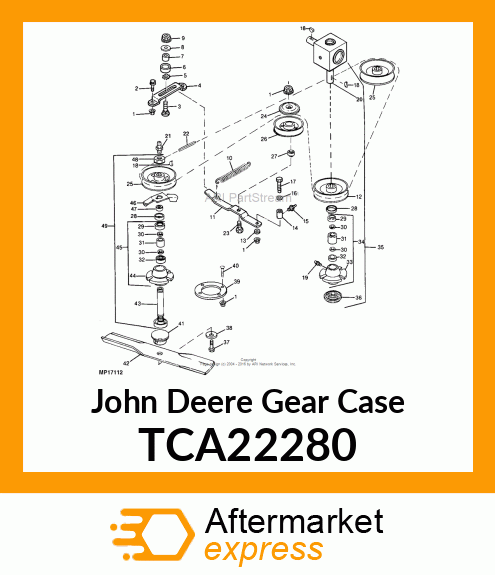 GEARBOX, MOWER DECK TCA22280