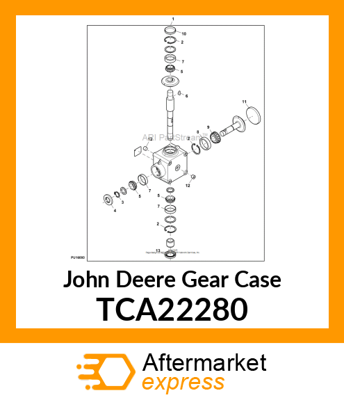 GEARBOX, MOWER DECK TCA22280