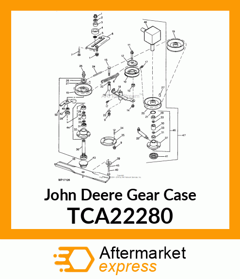 GEARBOX, MOWER DECK TCA22280