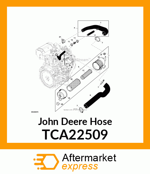 HOSE, AIR CLEANER TO TURBO 3TNV84T TCA22509