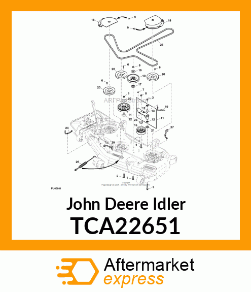 IDLER PULLEY, 7" DRB FLAT TCA22651