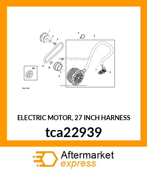 ELECTRIC MOTOR, 27 INCH HARNESS tca22939