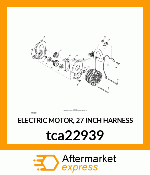 ELECTRIC MOTOR, 27 INCH HARNESS tca22939