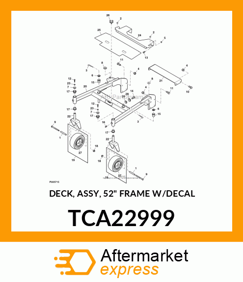 DECK, ASSY, 52" FRAME W/DECAL TCA22999