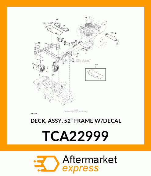 DECK, ASSY, 52" FRAME W/DECAL TCA22999