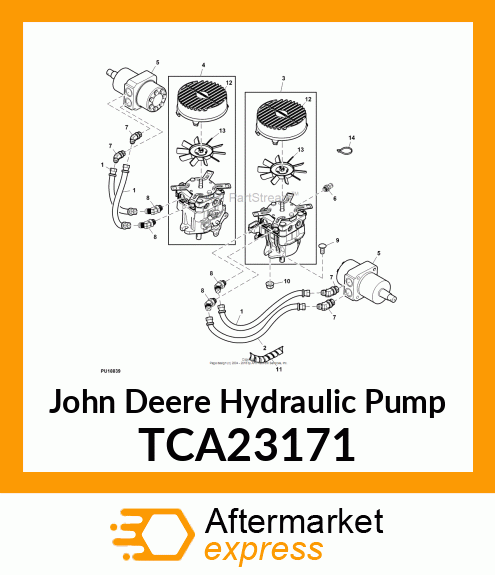 HYDRAULIC PUMP, 12CC, LEFT 600R TCA23171